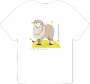 camiseta infantil blanca_LEÑA OVEJA GRAZALEMEÑA - UNISEX