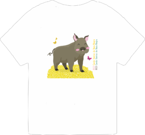 camiseta infantil blanca_RICO IBERICO DE RAZA NEGRA - UNISEX