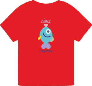 camiseta infantil roja_CADIZ ENAMORA - UNISEX