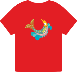 camiseta infantil roja_PEZ FANTASIA 1 - UNISEX