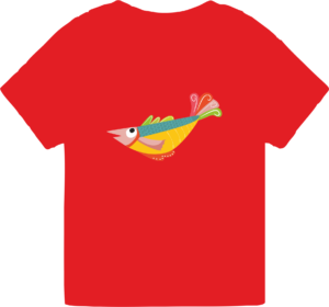 camiseta infantil roja_PEZ FANTASIA 4 - UNISEX