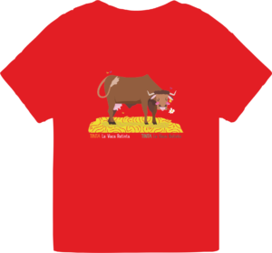 camiseta infantil roja_TINTA LA VACA RETINTA - UNISEX