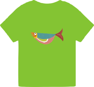camiseta infantil verde oasis_PEZ FANTASIA 2 - UNISEX